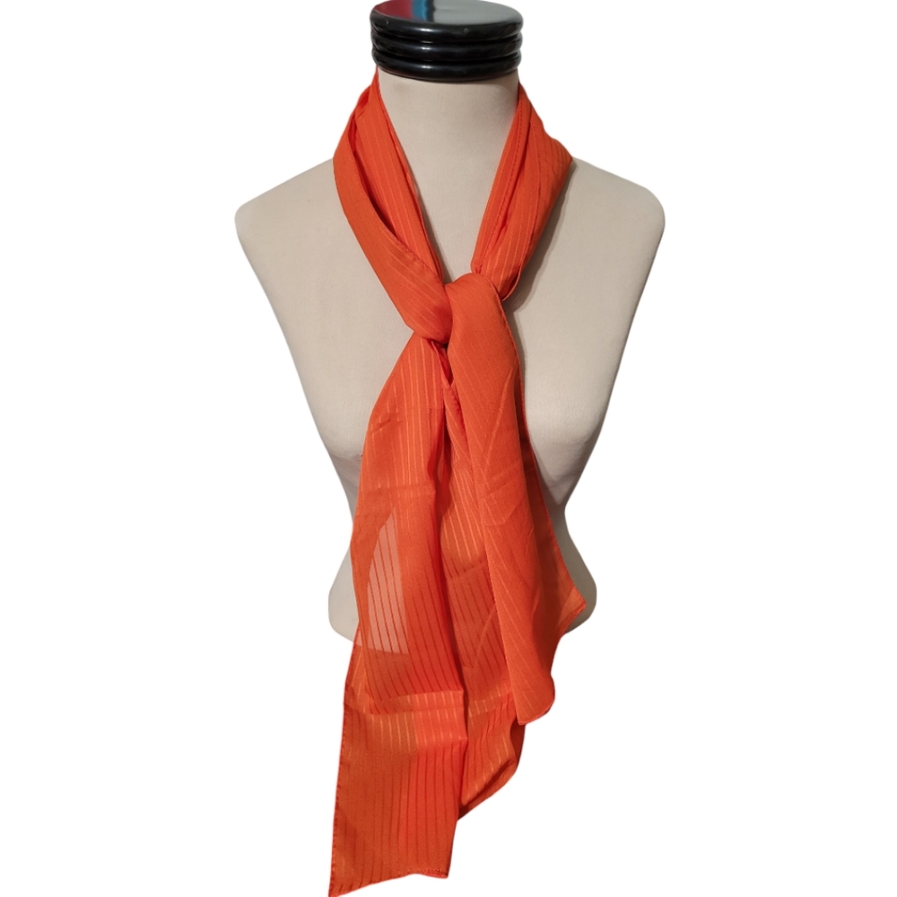 Italian Boselli Orange Rectangular Scarf